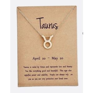 Taurus GOLD ZODIAC STAR SIGN HOROSCOPE NECKLACE